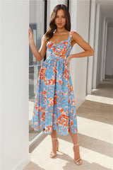 Magic In The Air Midi Dress Blue