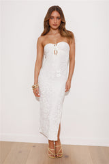 Reflective Pictures Midi Dress White
