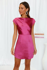 Positions Satin Dress Fuchsia