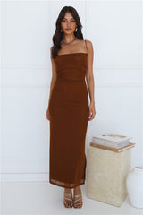 Personal Stylist Mesh Maxi Dress Chocolate