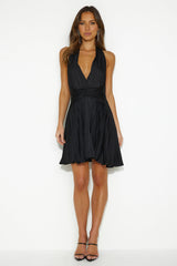 Girls Love Style Satin Mini Dress Black