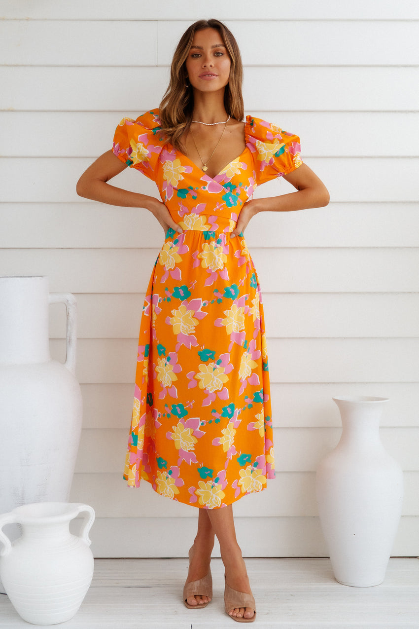 Neon Gardens Midi Dress
