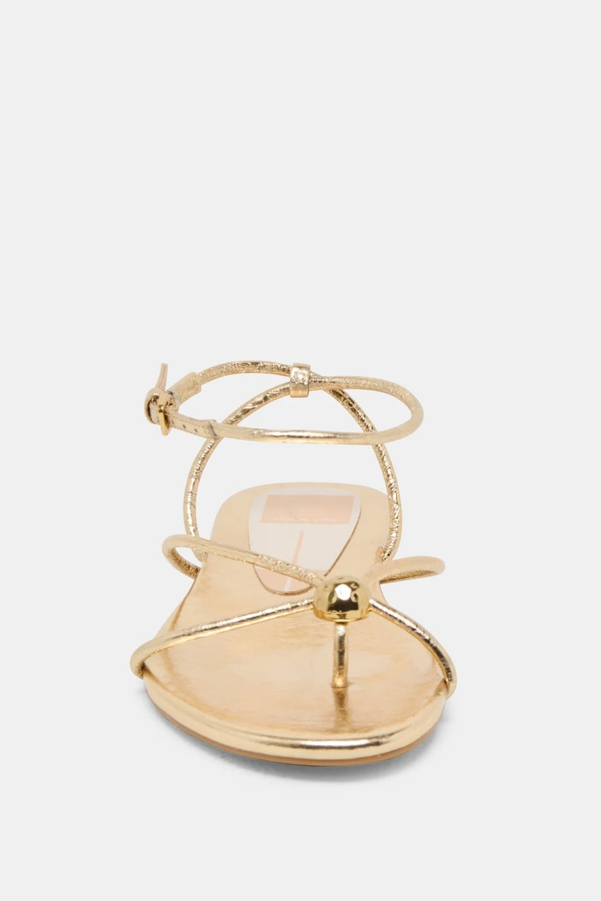 Kenley Sandals Gold Distressed Leather